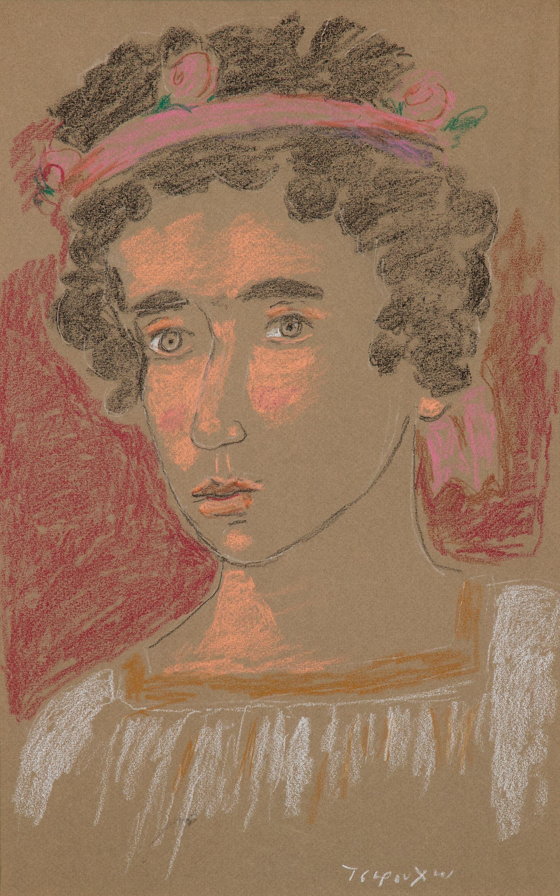 Yiannis Tsarouchis - Jeune homme avec une girlande sur la tête