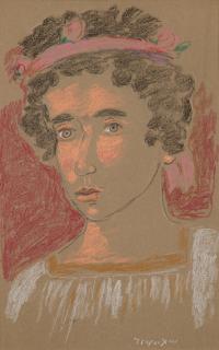 Yiannis Tsarouchis - Jeune homme avec une girlande sur la tête