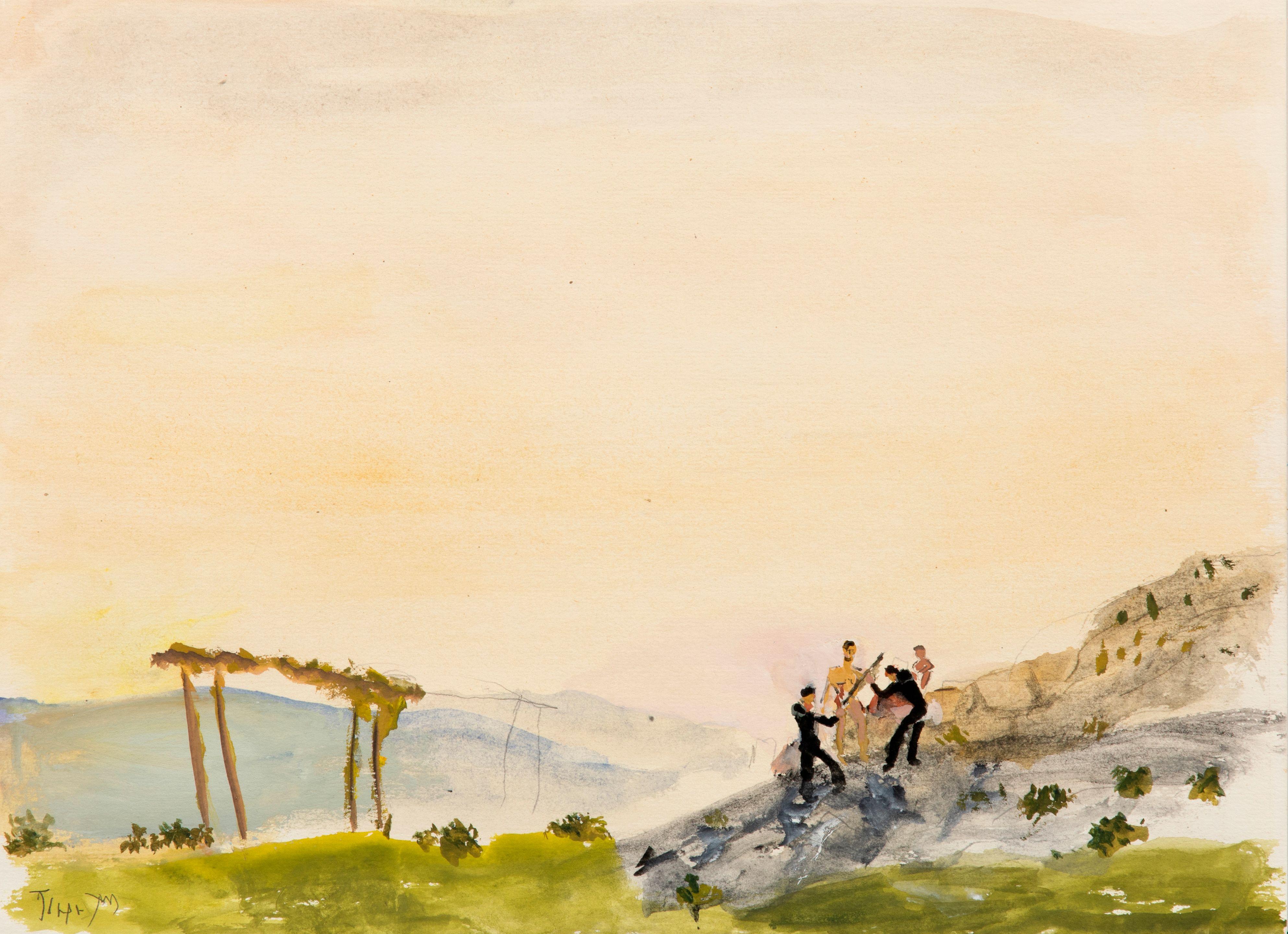 Yiannis Tsarouchis - Un groupe d\'amis sur la colline