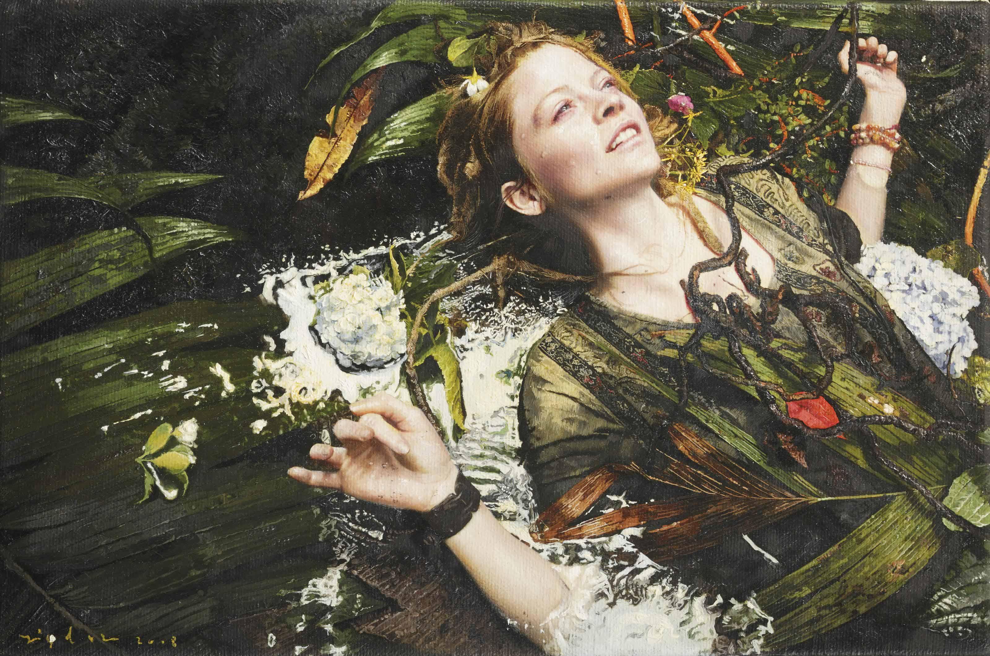 Yigal Ozeri - Untitled; Priscilla in ecstasy