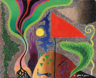 Yohanan Simon - Landscape with Happy Couple and Expectation