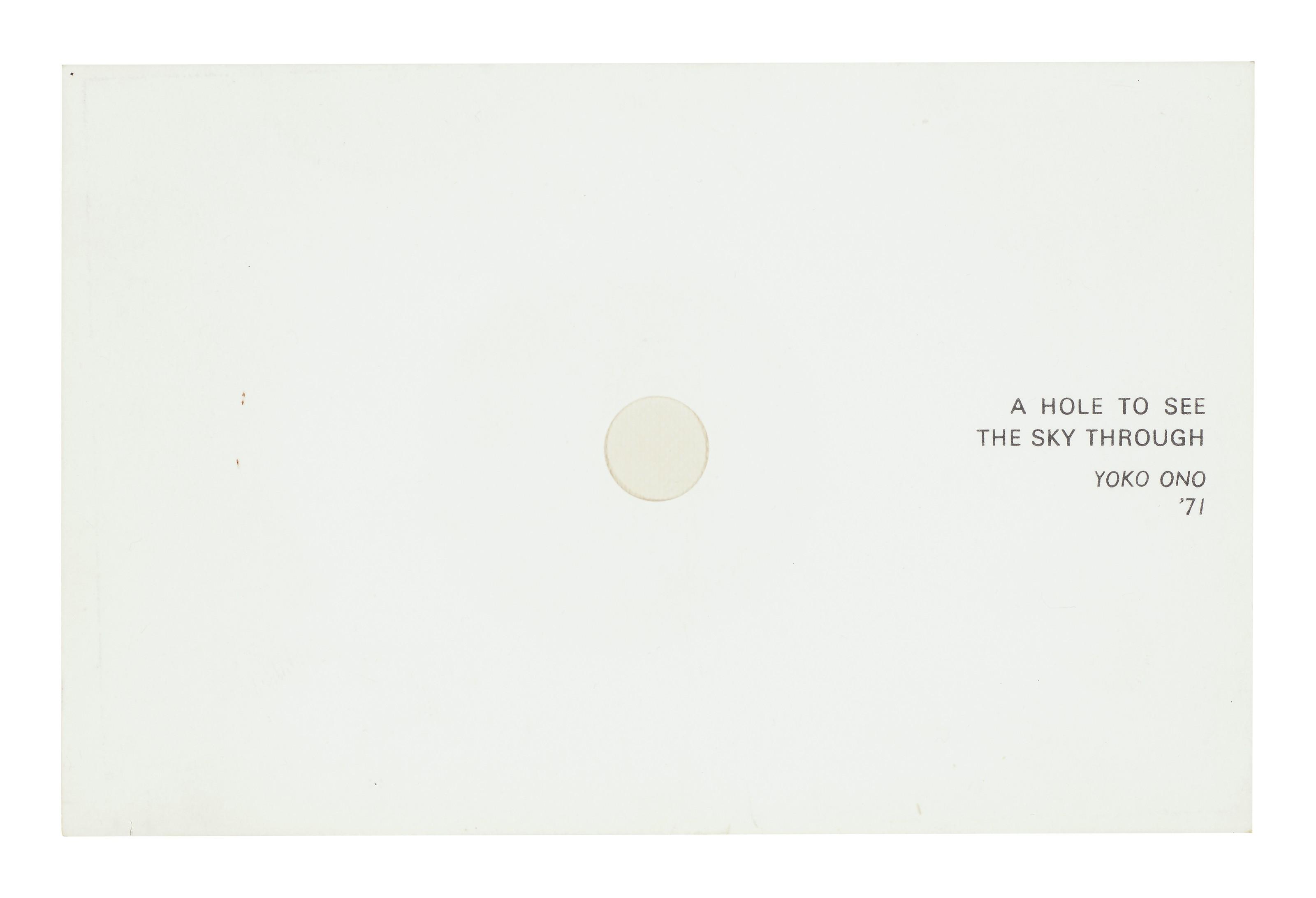 Yoko Ono - A Hole to See the Sky Through