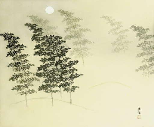 Yokoyama Taikan - Chikurin no tsuki (Moon over bamboo grove)