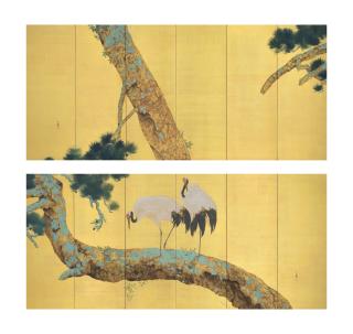 Yokoyama Taikan - Pine trees and cranes