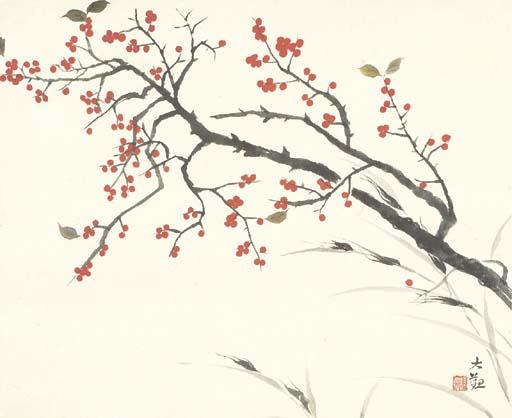 Yokoyama Taikan - Umemodoki (Holly)