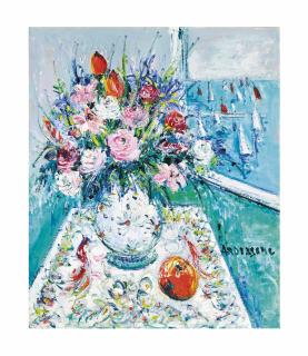 Yolande Ardisonne - Bouquet devant la mer