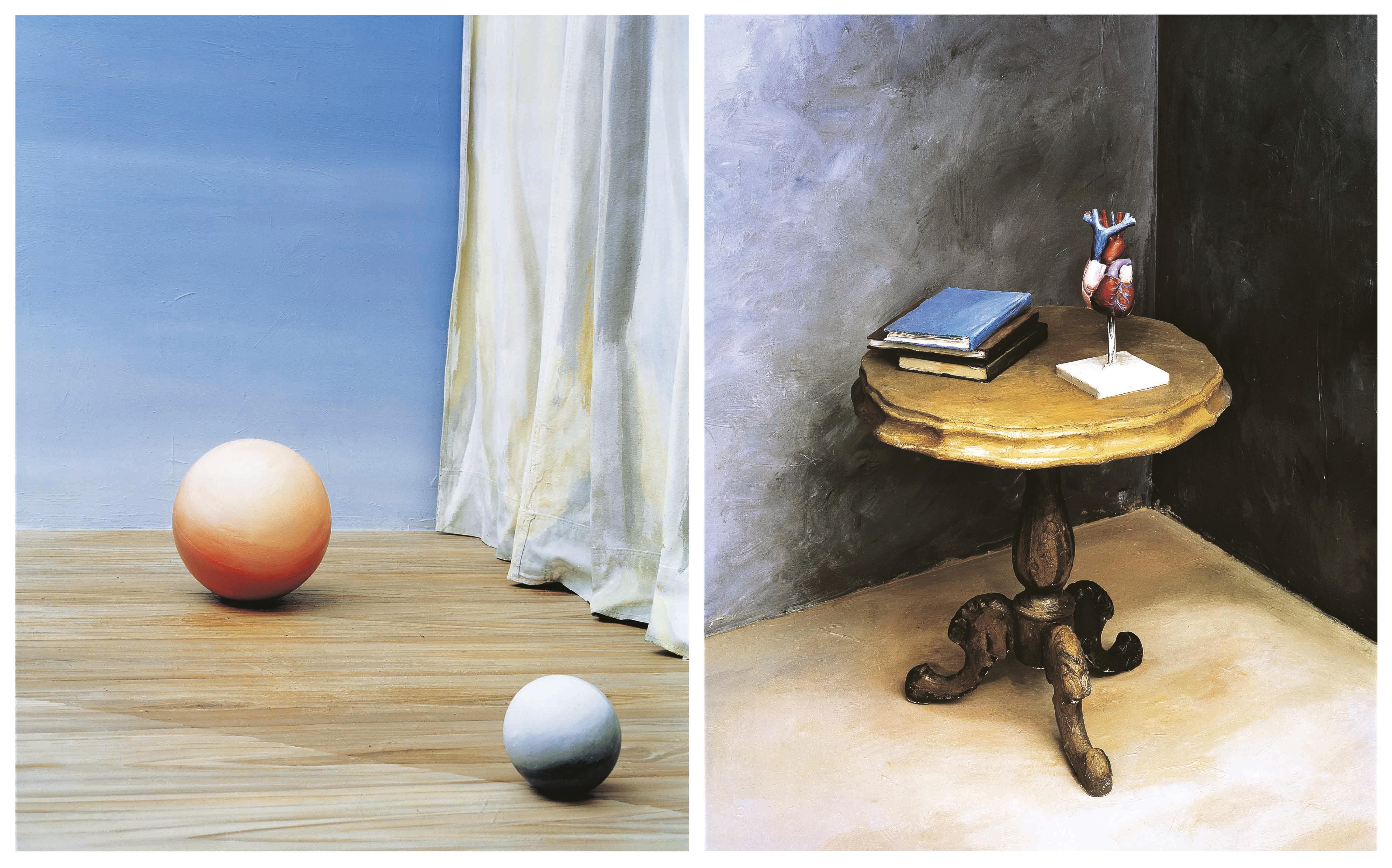 Yoo Hyun Mi - Still Life(two balls) & Still Life (heart on table)