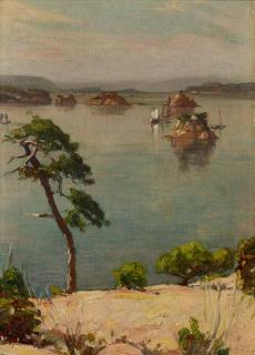 Yoshida Hiroshi - A view of Futago from Shodo Island