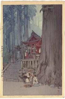 Yoshida Hiroshi - Nikko tsuyu no hi/Misty day in Nikko, 1937  Yoshikawa, 1935  Utagahama, 1937