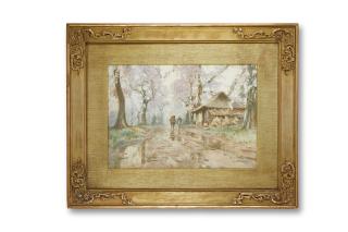 Yoshida Hiroshi - Travellers In Spring, Early 20Th Century