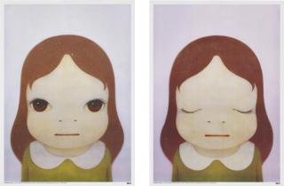 Yoshitomo Nara - Comic Girls: Eyes Opened/ Eyes Closed (Set Of Two)