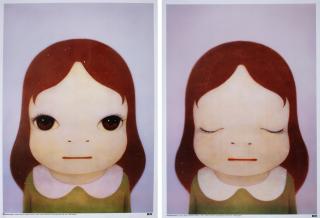 Yoshitomo Nara - Cosmic Girls: Eyes Opened/ Eyes Closed