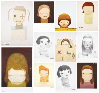 Yoshitomo Nara - Eleven Works: N\'s YARD Posters (i) Sorry, Couldn’t Draw the Left Eye!; (ii) The Little Star Dweller; (iii) In the Milky Lake / Thinking One; (iv) Dead of Night; (v) Dream Team; (vi) Should I Go?; (vii) Blankey; (viii) News; (ix) Let’s Talk About