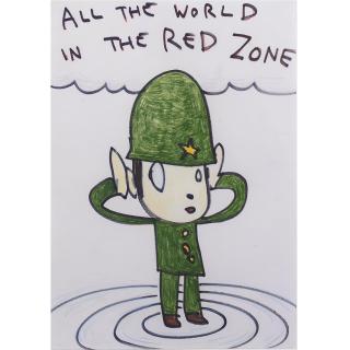 Yoshitomo Nara - Untitled (All The World In The Red Zone)