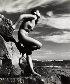 Yoshiyuki Iwase - Untitled (Nude Leaning Back On Rock), C.1955