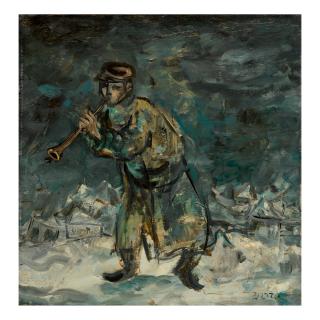Yosl Bergner - Clarinetist In The Snow