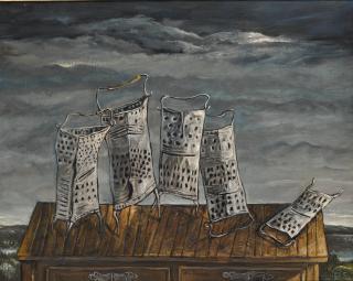 Yosl Bergner - Five Graters In A Landscape