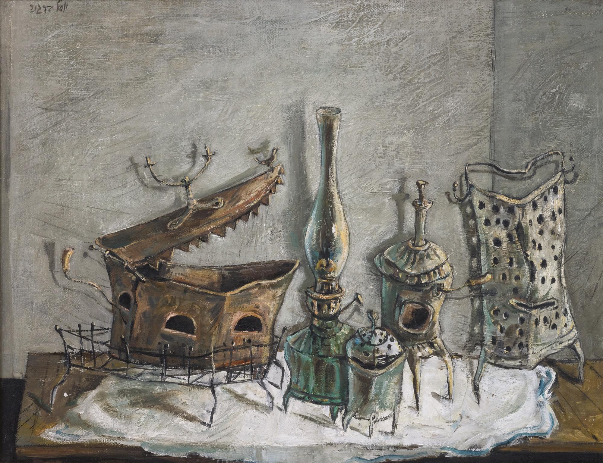 Yosl Bergner - Still Life With Lamp