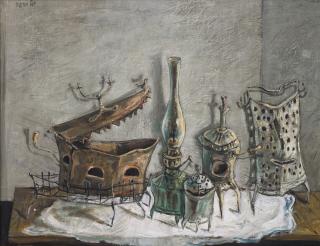 Yosl Bergner - Still Life With Lamp