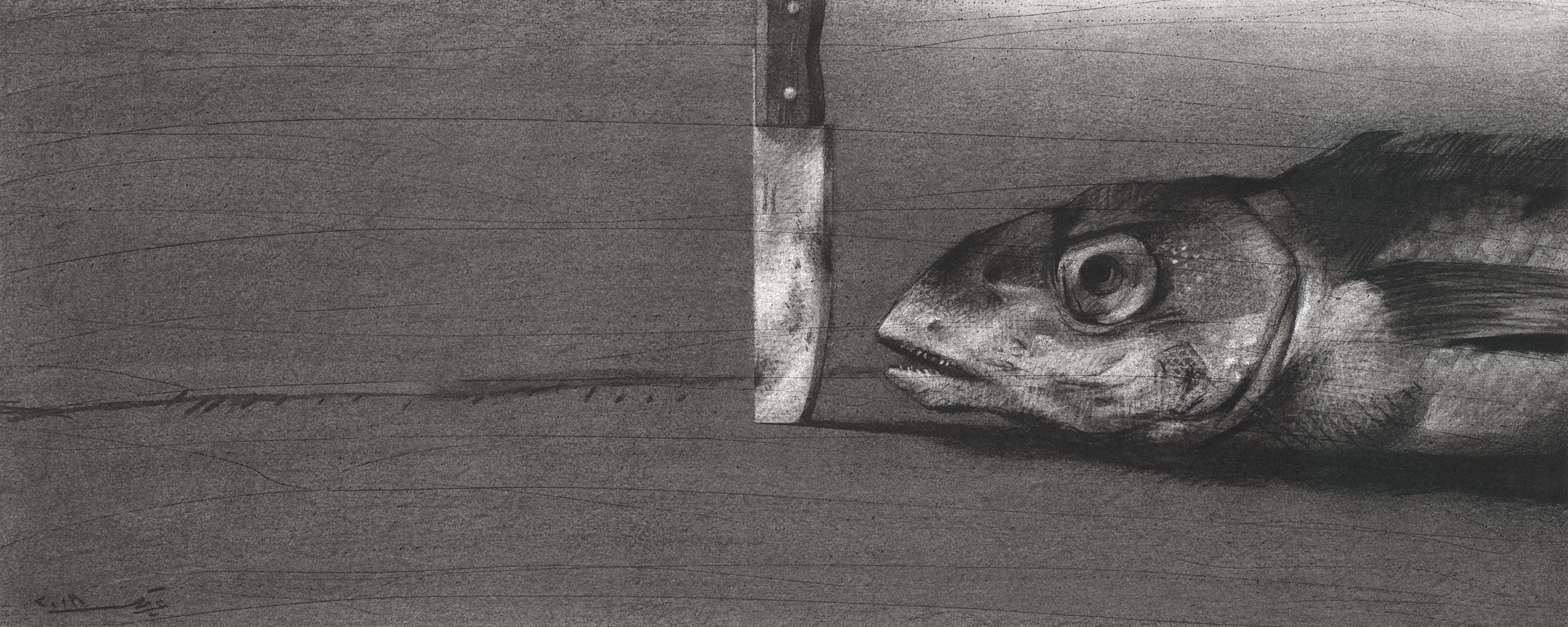 Youssef Abdelké - Poisson et couteau