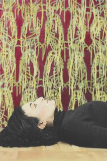 Youssef Nabil - Ghada with Canvas Behind, New York, 2002