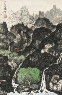 Yu Chengyao - Rushing Water Amidst Towering Peak