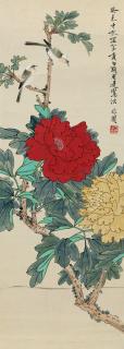 Yu Fei\'an - Birds and Peony
