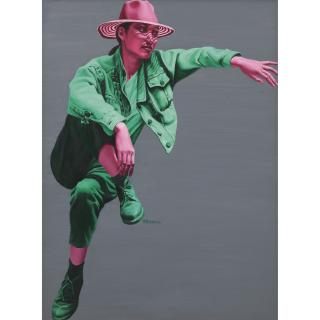 Yu Hong - Portrait With Alternating Red And Green