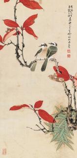 Yu Zhonglin - Birds And Red Leaves