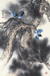 Yu Zhonglin - Blue Bird On The Pine