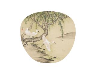 Yu Zhonglin - Willow and Egrets