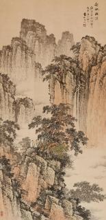 Yuan Songnian - Waterfall At Yandang Mountain