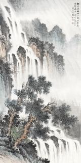 Yuan Songnian - Waterfall By The Pine Trees