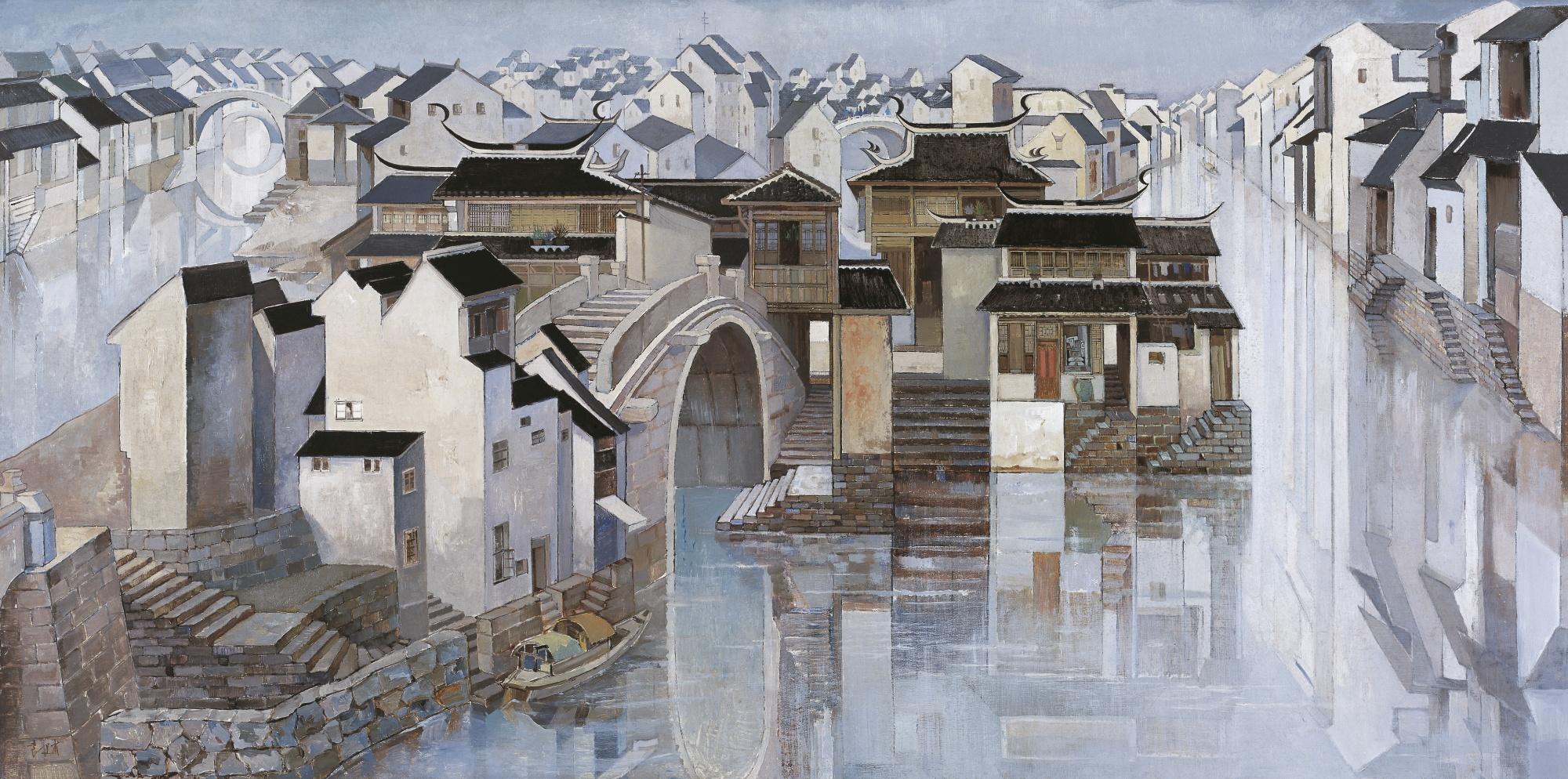 Yuan Yunfu - Jiangnan Waterscape (Diptych)