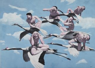 Yue Minjun - Immortal Cranes
