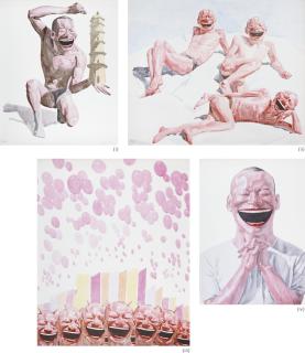 Yue Minjun - Smile-Ism Series No. 17, 25, 18, 23 (Four Works)