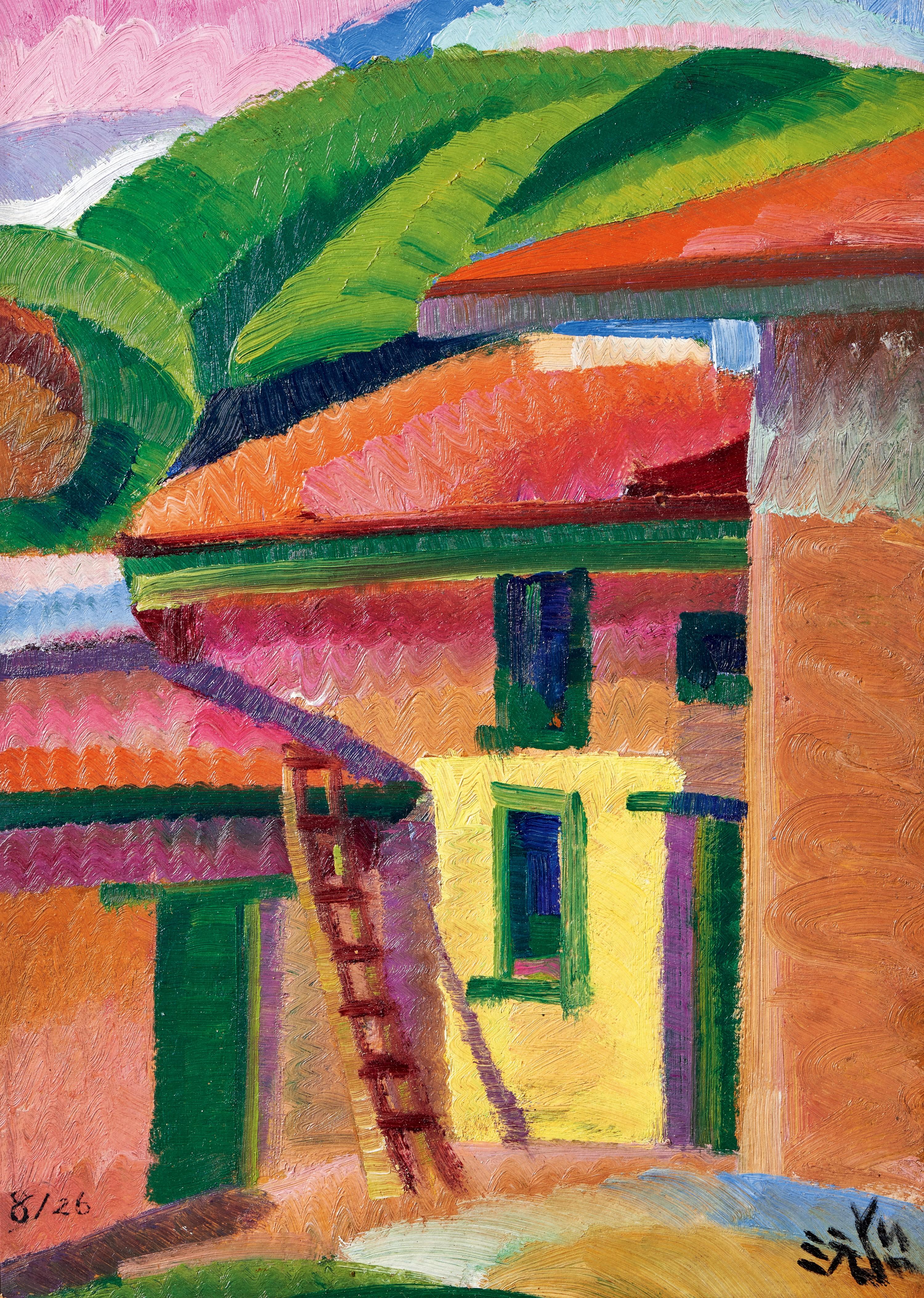 Yun Gee - Afternoon In A Small Town(Painted In 1926)