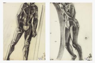 Yun Gee - Male Figure Study ;& Standing Female Nude