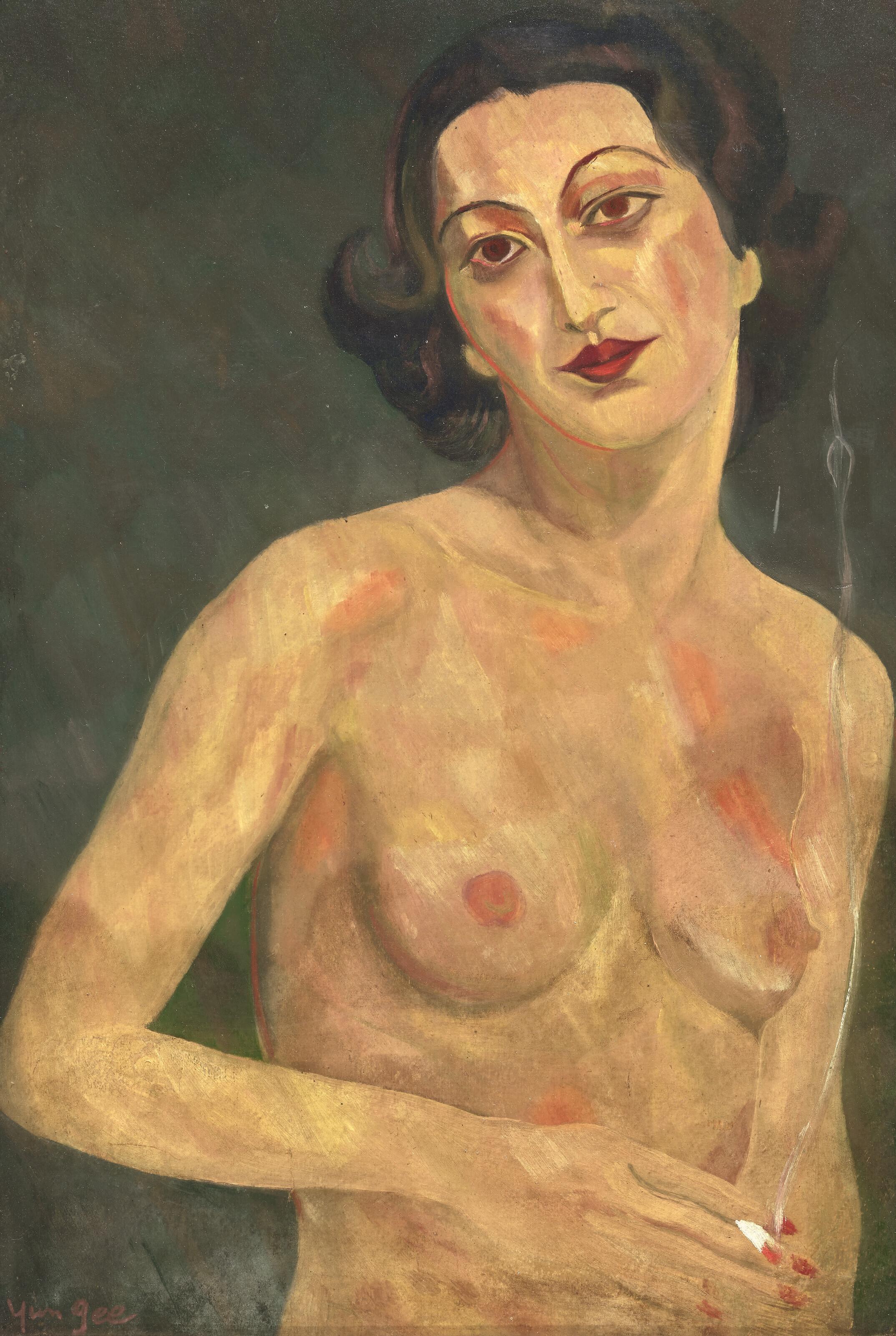 Yun Gee - Nude with Cigarette
