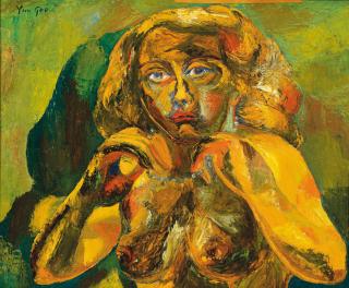 Yun Gee - Nude with Pearl Necklace