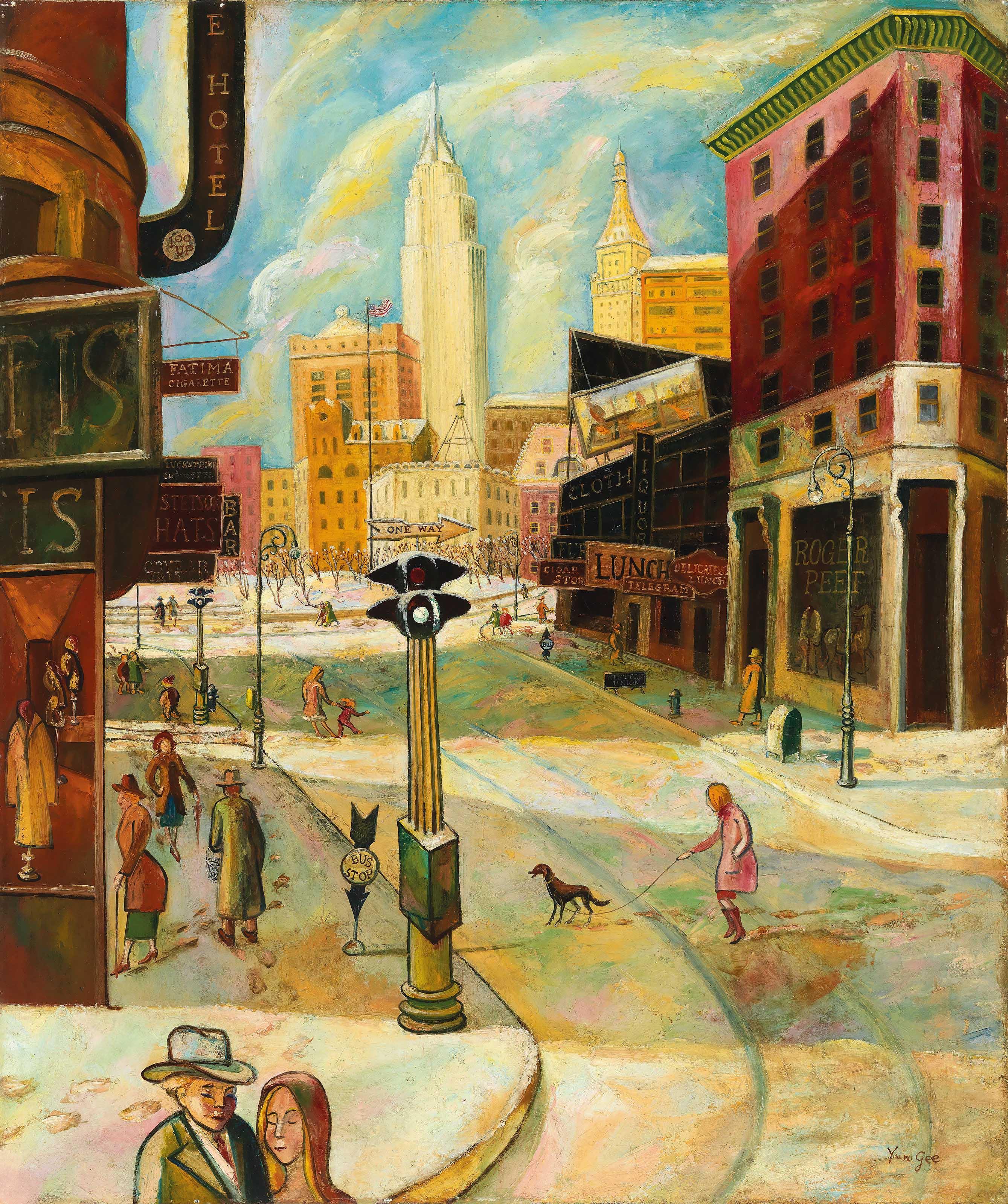 Yun Gee - Old Broadway in Winter