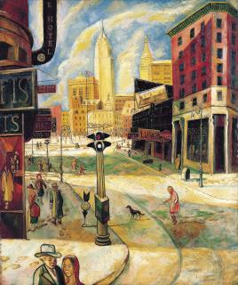 Yun Gee - Old Broadway in Winter