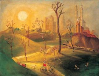 Yun Gee - Sunset in Central Park