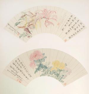 Yun Shouping - Two fan paintings