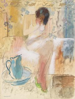 Yuri Annenkov - Jeune femme à sa toilette