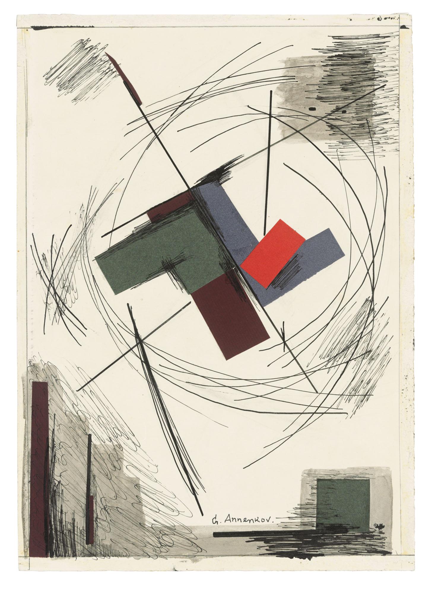 Yuri Annenkov - Two abstract compositions