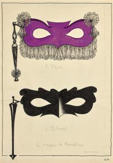 Yuri Pavlovich Annenkov - Designs For Eye Masks For The Marriage Of Figaro (Two Works)