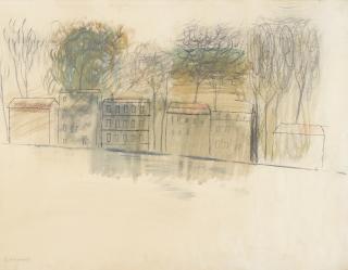 Yuri Pavlovich Annenkov - Houses By A Riverbank