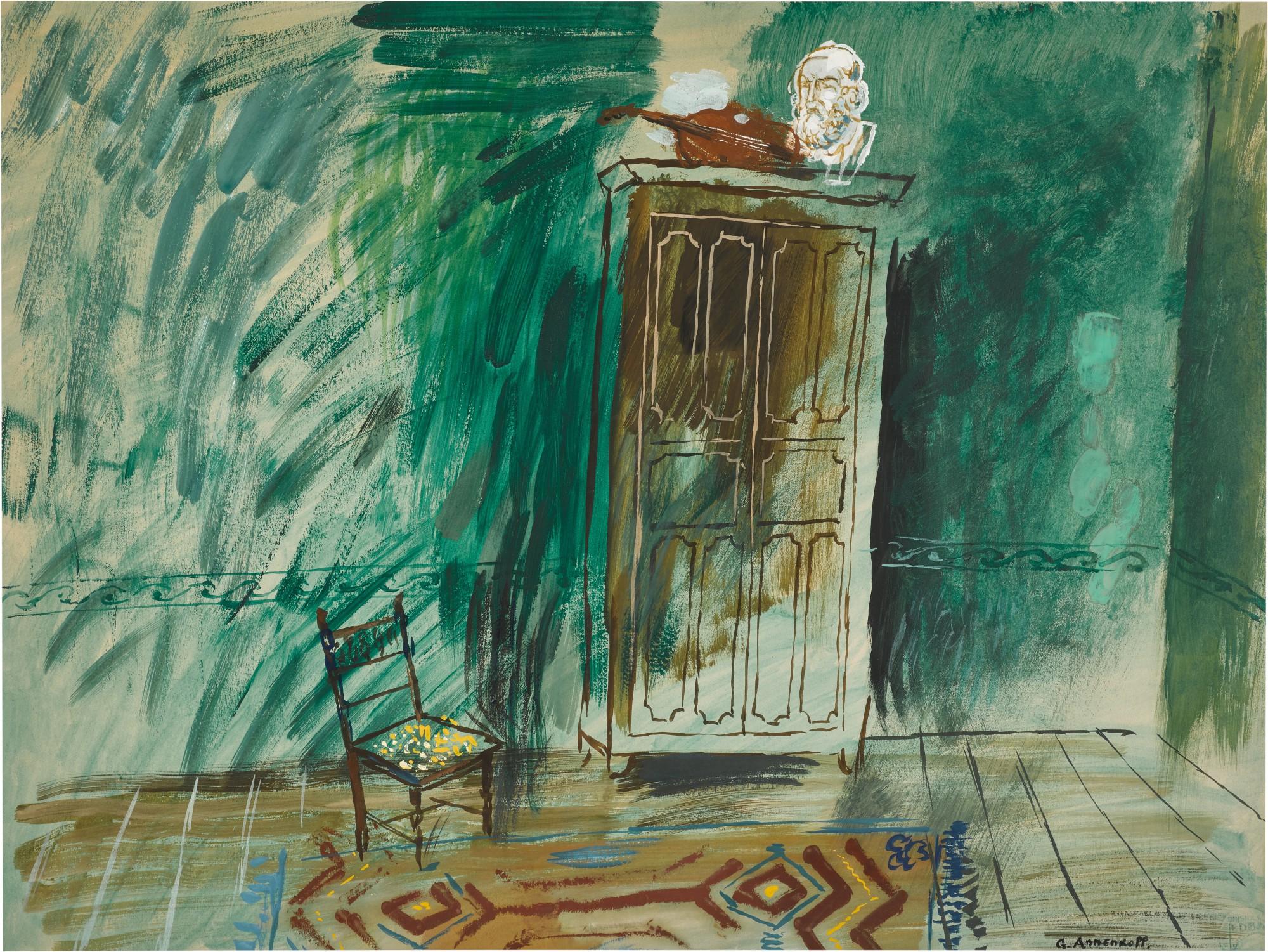 Yuri Pavlovich Annenkov - Interior with Bust and Violin