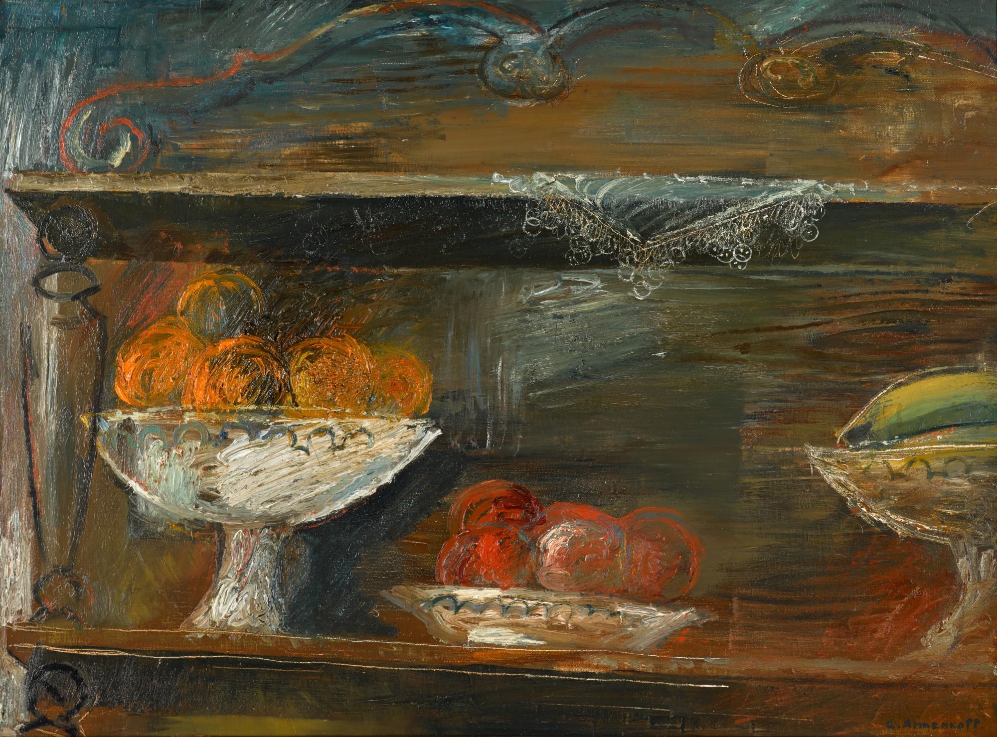 Yuri Pavlovich Annenkov - Still Life with Fruit on a Dresser